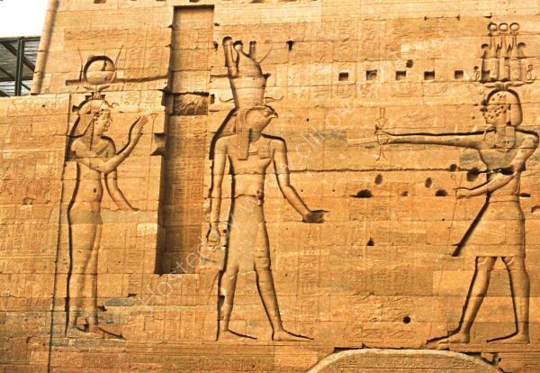 Detail on Pylon Entrance, Philae Temple, Agilkia Island, Aswan